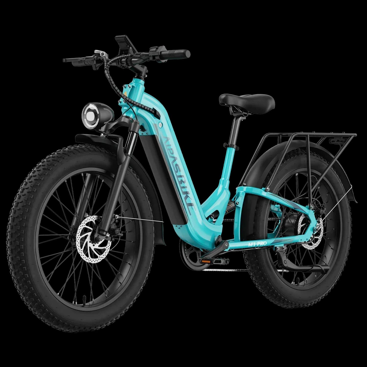 Cyan blue Aipas M1 Pro Xterrain ST shown in full side profile